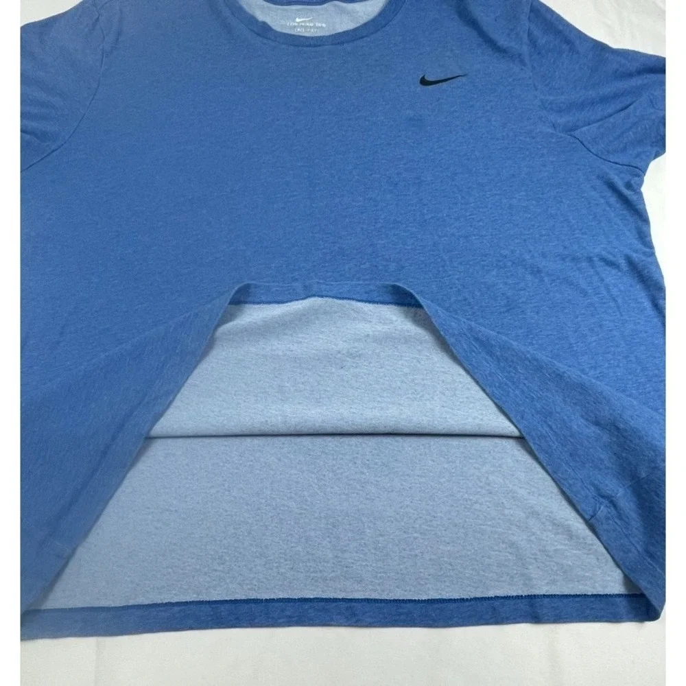 NIKE DRI-FIT T-SHIRT MENS 2XL‎ BLUE ATHLETIC SHORT SLEEVE SWOOSH TEE